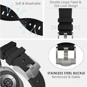 For Samsung Galaxy Watch Ultra 47mm AP Series Liquid Silicone Watch Band(Silver Black)