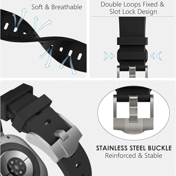 For Samsung Galaxy Watch Ultra 47mm AP Series Liquid Silicone Watch Band(Silver Black)