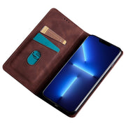 For Samsung Galaxy S25 5G Skin Feel Magnetic Leather Phone Case(Dark Brown)