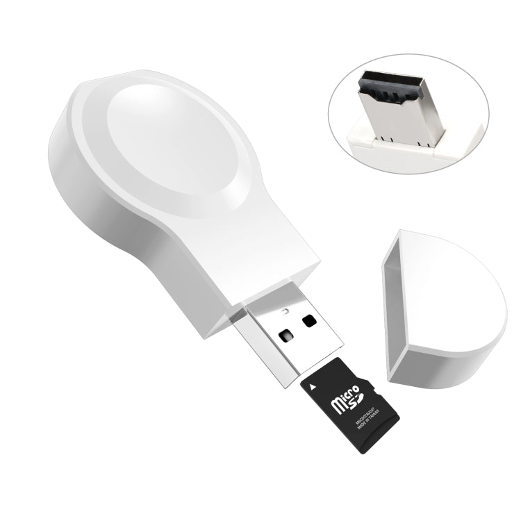 For Apple Watch Series A15 Portable Wireless Charger, Support Card Reader(White) - Charger / Holder by PMC Jewellery | Online Shopping South Africa | PMC Jewellery | Buy Now Pay Later Mobicred