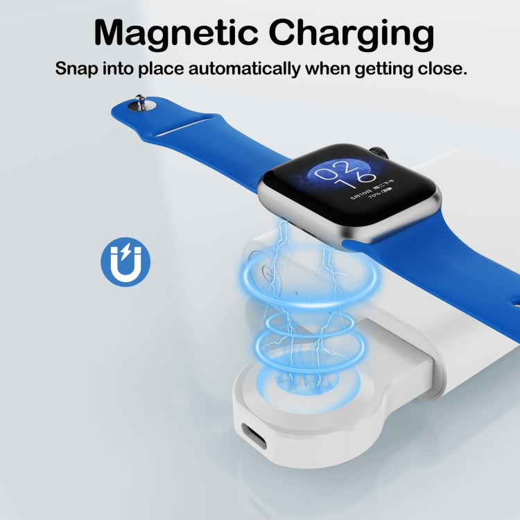 For Apple Watch Series A15 Portable Wireless Charger, Support Card Reader(White) - Charger / Holder by PMC Jewellery | Online Shopping South Africa | PMC Jewellery | Buy Now Pay Later Mobicred