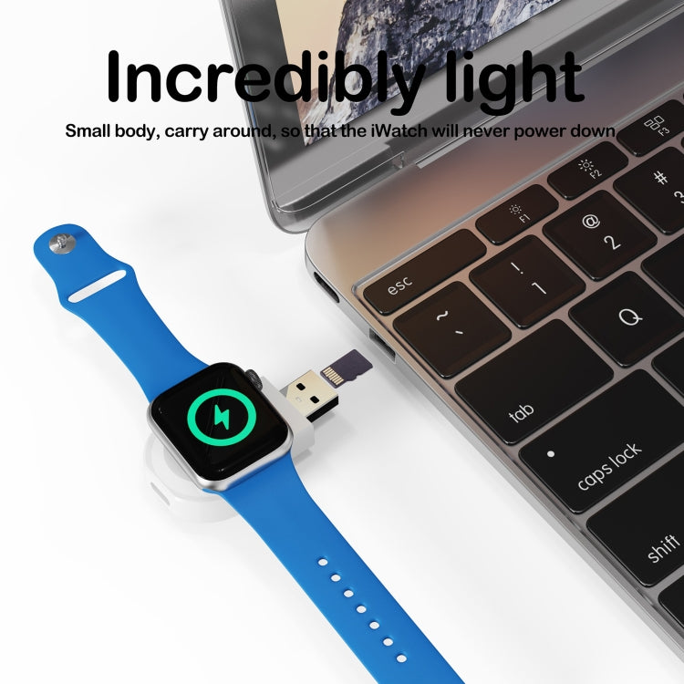For Apple Watch Series A15 Portable Wireless Charger, Support Card Reader(White)