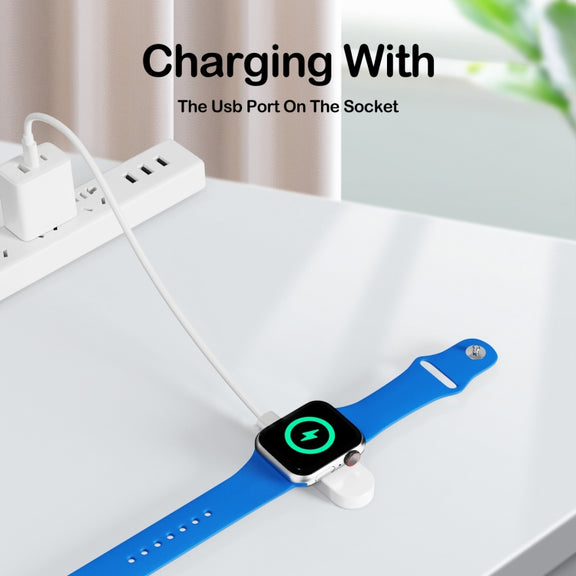For Apple Watch Series A15 Portable Wireless Charger, Support Card Reader(White)