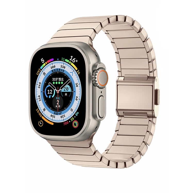 For Apple Watch 46mm / 49mm / 45mm / 44mm Bamboo Norman Buckle Titanium Alloy Watch Band(Gold) - Watch Bands by PMc TechLife | Online Shopping South Africa | PMc TechLife | Buy Now Pay Later Mobicred