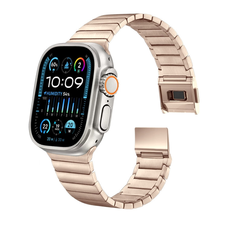 For Apple Watch 42mm / 41mm / 40mm / 38mm Bamboo Norman Buckle Titanium Alloy Watch Band(Gold) - free shipping - PMC TechLife - Order now!