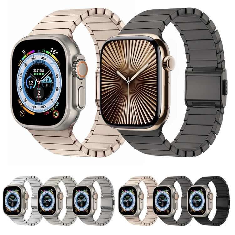 For Apple Watch 46mm / 49mm / 45mm / 44mm Bamboo Norman Buckle Titanium Alloy Watch Band(Silver) - free shipping - PMC TechLife - Order now!