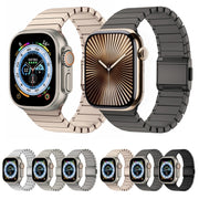 For Apple Watch 42mm / 41mm / 40mm / 38mm Bamboo Norman Buckle Titanium Alloy Watch Band(Silver)