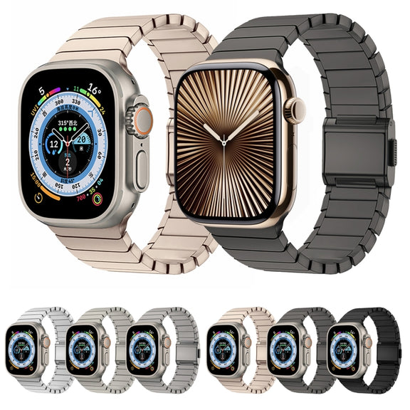 For Apple Watch 42mm / 41mm / 40mm / 38mm Bamboo Norman Buckle Titanium Alloy Watch Band(Silver)