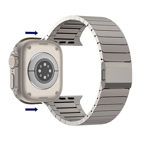 For Apple Watch 42mm / 41mm / 40mm / 38mm Bamboo Norman Buckle Titanium Alloy Watch Band(Silver)