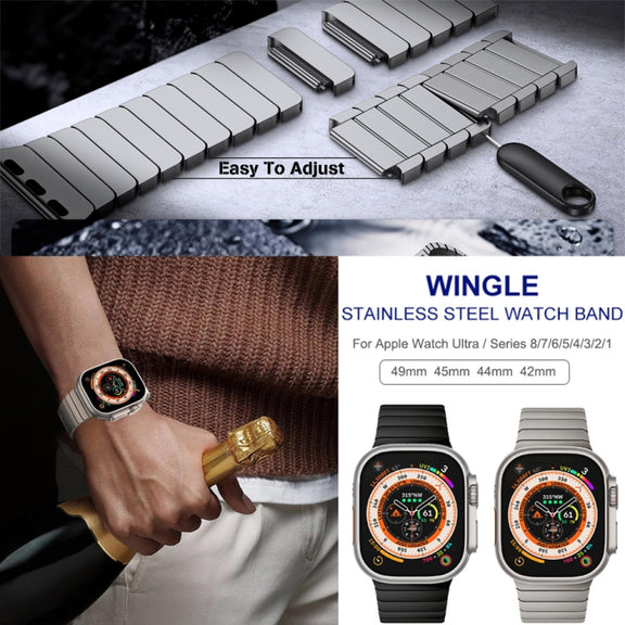For Apple Watch 42mm / 41mm / 40mm / 38mm Bamboo Norman Buckle Titanium Alloy Watch Band(Silver)