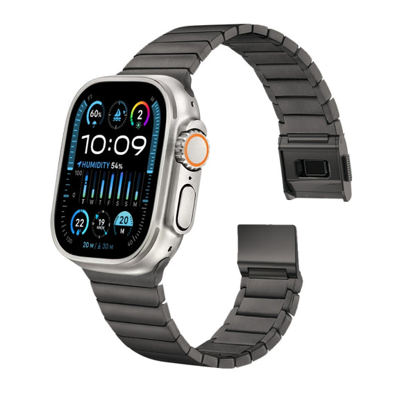 For Apple Watch 46mm / 49mm / 45mm / 44mm Bamboo Norman Buckle Stainless Steel Watch Band(Slate)
