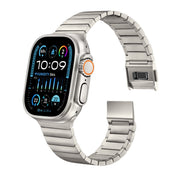 For Apple Watch 46mm / 49mm / 45mm / 44mm Bamboo Norman Buckle Stainless Steel Watch Band(Titanium Color)