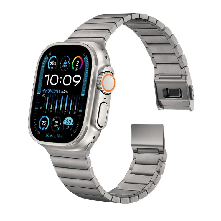For Apple Watch 46mm / 49mm / 45mm / 44mm Bamboo Norman Buckle Stainless Steel Watch Band(Natural)