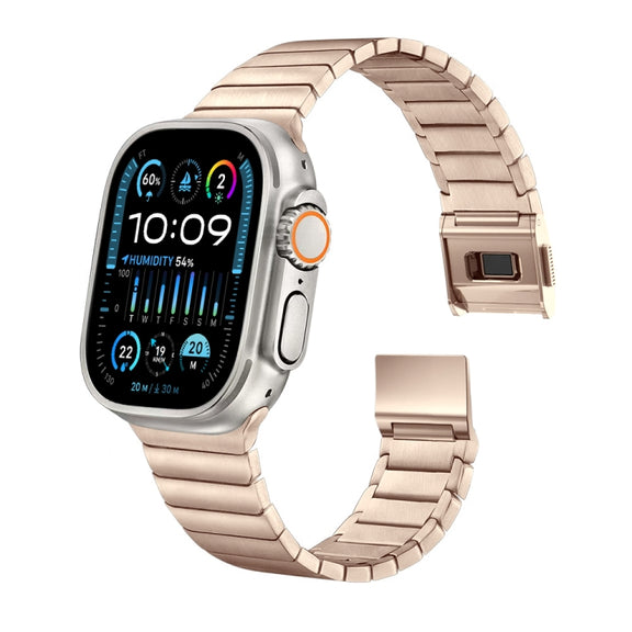For Apple Watch 42mm / 41mm / 40mm / 38mm Bamboo Norman Buckle Stainless Steel Watch Band(Gold)