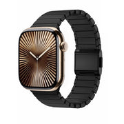 For Apple Watch 42mm / 41mm / 40mm / 38mm Bamboo Norman Buckle Stainless Steel Watch Band(Black)