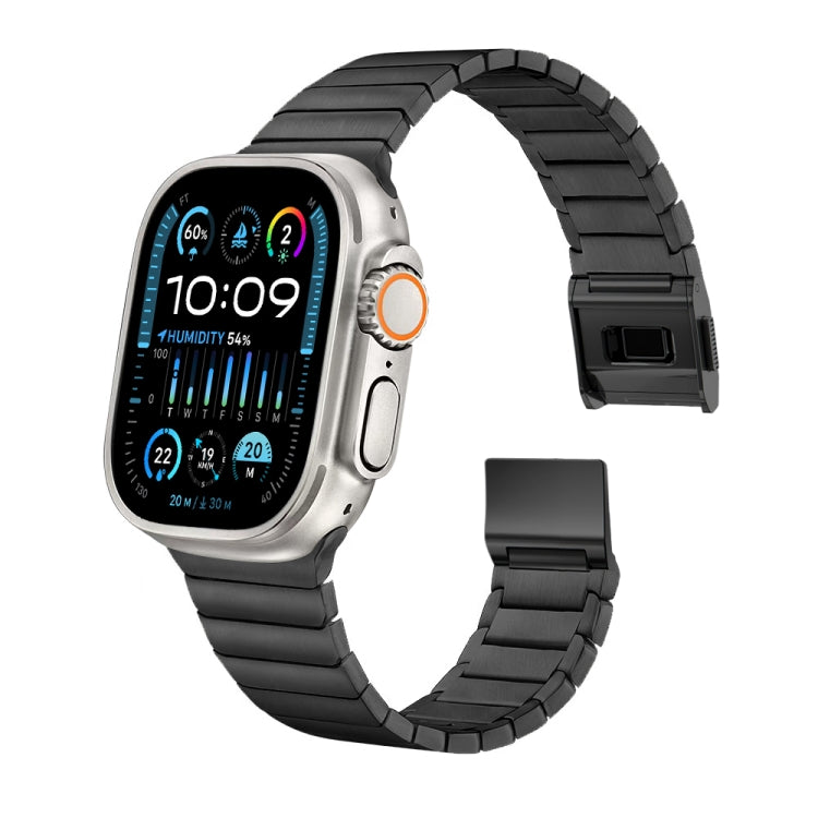 For Apple Watch 42mm / 41mm / 40mm / 38mm Bamboo Norman Buckle Stainless Steel Watch Band(Black)