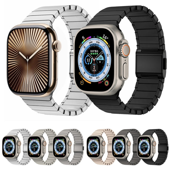 For Apple Watch 42mm / 41mm / 40mm / 38mm Bamboo Norman Buckle Stainless Steel Watch Band(Slate)