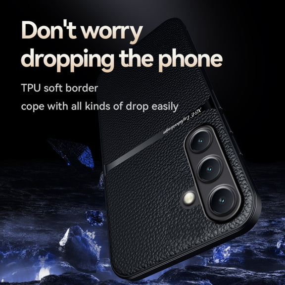 For Samsung Galaxy S25 5G Litchi Leather Magnetic Full Coverage Shockproof Phone Case(Yellow)