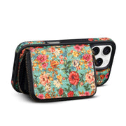 For iPhone 16 Pro Denior D23 MagSafe Detachable Zipper Wallet Holder Phone Case(Blue)