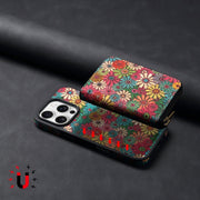 For iPhone 16 Denior D23 MagSafe Detachable Zipper Wallet Holder Phone Case(Green)