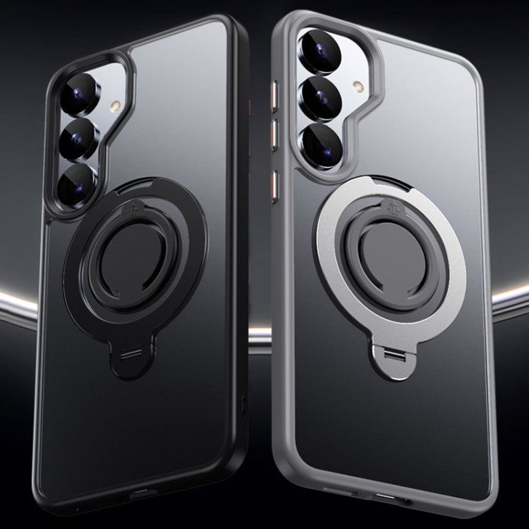 For Samsung Galaxy S25 5G Frosted MagSafe Phone Case with 360 Degree Rotating Holder(Blue) - Galaxy S25 5G Cases by PMC Jewellery | Online Shopping South Africa | PMC Jewellery | Buy Now Pay Later Mobicred