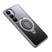 For Samsung Galaxy S25+ 5G Frosted MagSafe Phone Case with 360 Degree Rotating Holder(Grey)