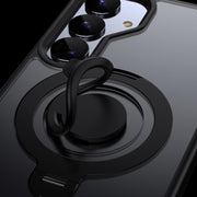 For Samsung Galaxy S25+ 5G Frosted MagSafe Phone Case with 360 Degree Rotating Holder(Grey)