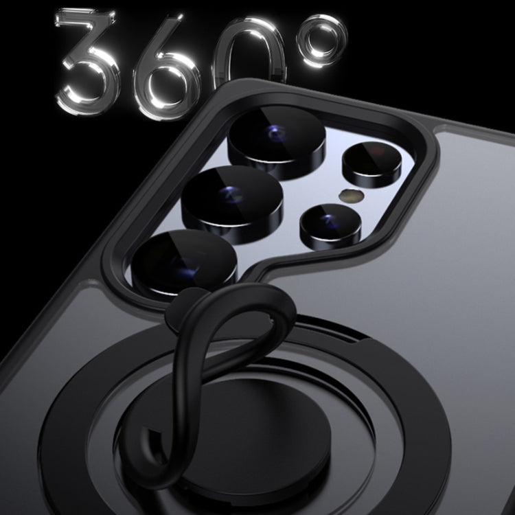 For Samsung Galaxy S25 Ultra 5G Frosted MagSafe Phone Case with 360 Degree Rotating Holder(Grey) - Galaxy S25 Ultra 5G Cases by PMC Jewellery | Online Shopping South Africa | PMC Jewellery | Buy Now Pay Later Mobicred