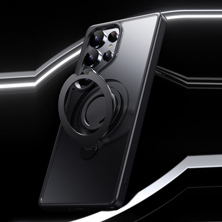 For Samsung Galaxy S25 Ultra 5G Frosted MagSafe Phone Case with 360 Degree Rotating Holder(Grey) - Galaxy S25 Ultra 5G Cases by PMC Jewellery | Online Shopping South Africa | PMC Jewellery | Buy Now Pay Later Mobicred