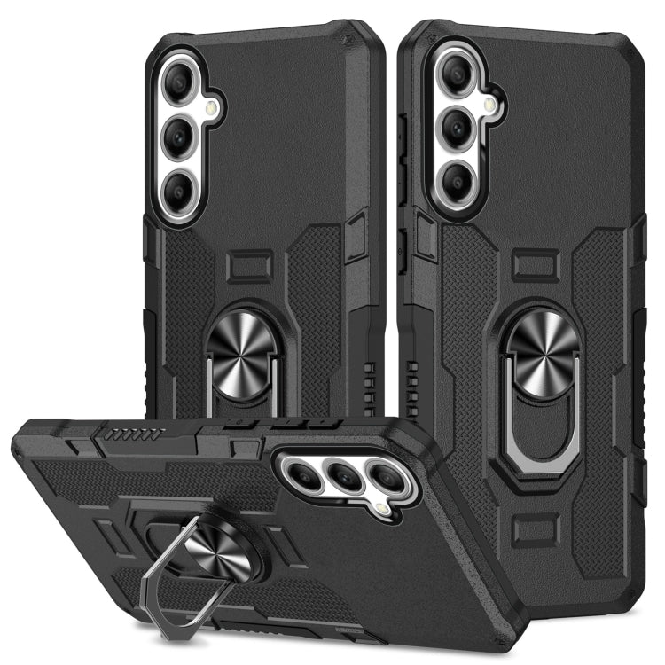 For Samsung Galaxy S25 5G Ring Holder Armor Hybrid Phone Case(Black) - free shipping - PMC Jewellery - Order now!