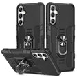 For Samsung Galaxy S25 5G Ring Holder Armor Hybrid Phone Case(Black) - free shipping - PMC Jewellery - Order now!