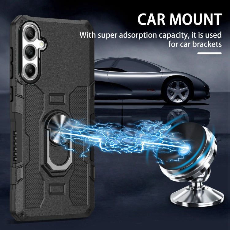 For Samsung Galaxy S25 5G Ring Holder Armor Hybrid Phone Case(Black) - free shipping - PMC Jewellery - Order now!