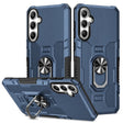 For Samsung Galaxy S25 5G Ring Holder Armor Hybrid Phone Case(Blue) - Galaxy S25 5G Cases by PMC Jewellery | Online Shopping South Africa | PMC Jewellery | Buy Now Pay Later Mobicred