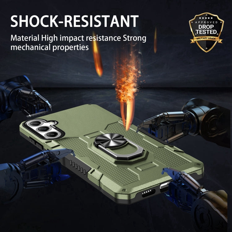 For Samsung Galaxy S25+ 5G Ring Holder Armor Hybrid Phone Case(Green) - Galaxy S25+ 5G Cases by PMC Jewellery | Online Shopping South Africa | PMC Jewellery | Buy Now Pay Later Mobicred