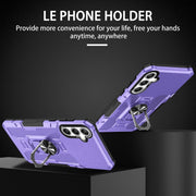 For Samsung Galaxy S25+ 5G Ring Holder Armor Hybrid Phone Case(Purple)