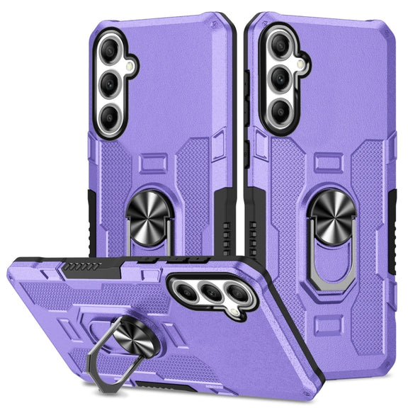 For Samsung Galaxy S25+ 5G Ring Holder Armor Hybrid Phone Case(Purple)