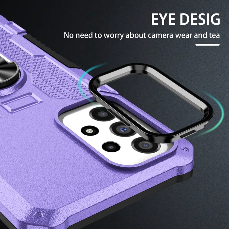For Samsung Galaxy S25 Ultra 5G Ring Holder Armor Hybrid Phone Case(Purple) - free shipping - PMC Jewellery - Order now!