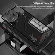 For  ASUS ROG Phone 9 Pro Snap Buckle Metal Frame Glass Back Panel Phone Case(Grey)