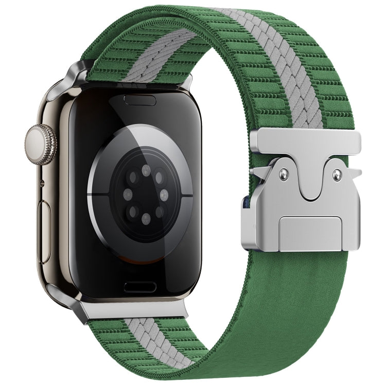 For Apple Watch 46mm / 49mm / 45mm / 44mm Parachute Buckle Braided Nylon Watch Band(Green White) - free shipping - PMc TechLife - Order now!