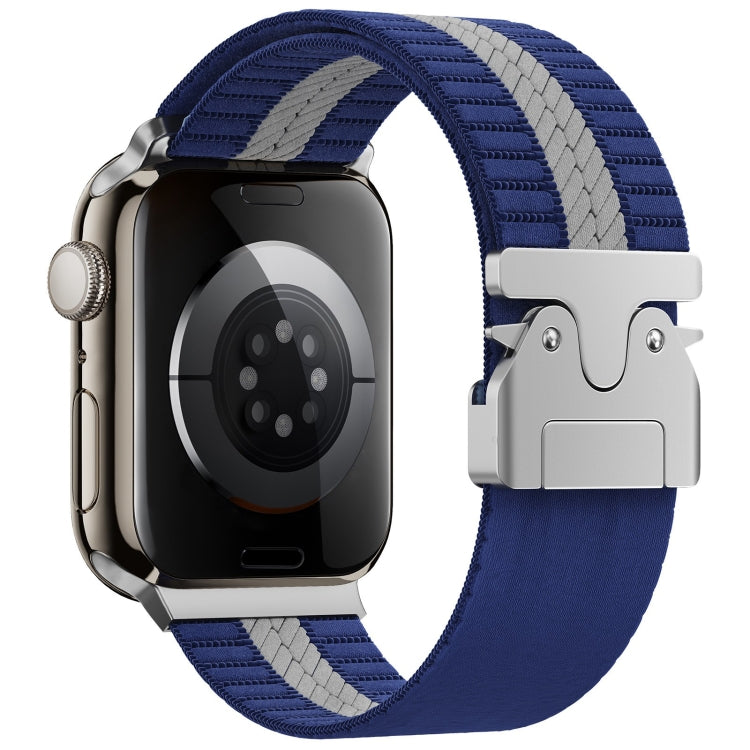 For Apple Watch 42mm / 41mm / 40mm / 38mm Parachute Buckle Braided Nylon Watch Band(Blue White) - free shipping - PMc TechLife - Order now!