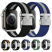 For Apple Watch 46mm / 49mm / 45mm / 44mm Parachute Buckle Braided Nylon Watch Band(Black Orange)