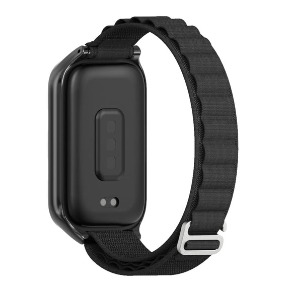 For Xiaomi Smart Band 9 Active / Redmi Band 3 Mijobs Metal Shell Nylon Watch Band(Black)