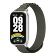 For Xiaomi Smart Band 9 Active / Redmi Band 3 Mijobs Metal Shell Nylon Watch Band(Army Green Silver) - Watch Bands by MIJOBS | Online Shopping South Africa | PMc TechLife | Buy Now Pay Later Mobicred