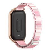 For Xiaomi Smart Band 9 Active / Redmi Band 3 Mijobs Metal Shell Nylon Watch Band(Pink Rose Gold)