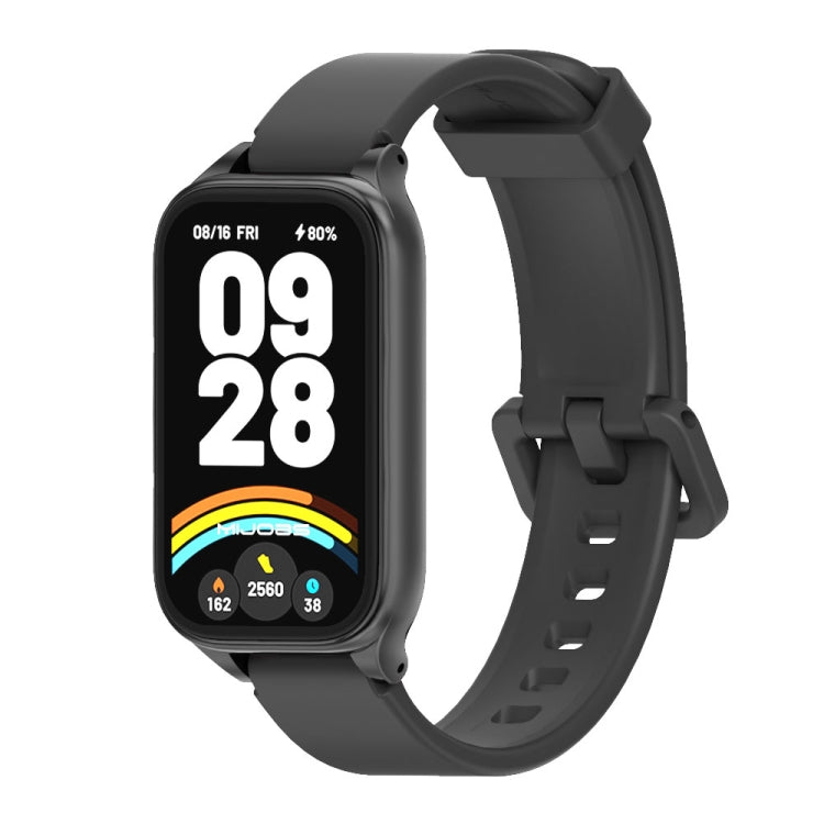 For Xiaomi Smart Band 9 Active / Redmi Band 3 Mijobs Metal Shell Silicone Watch Band(Black) - free shipping - PMc TechLife - Order now!