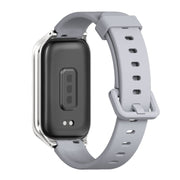 For Xiaomi Smart Band 9 Active / Redmi Band 3 Mijobs Metal Shell Silicone Watch Band(Grey Silver)