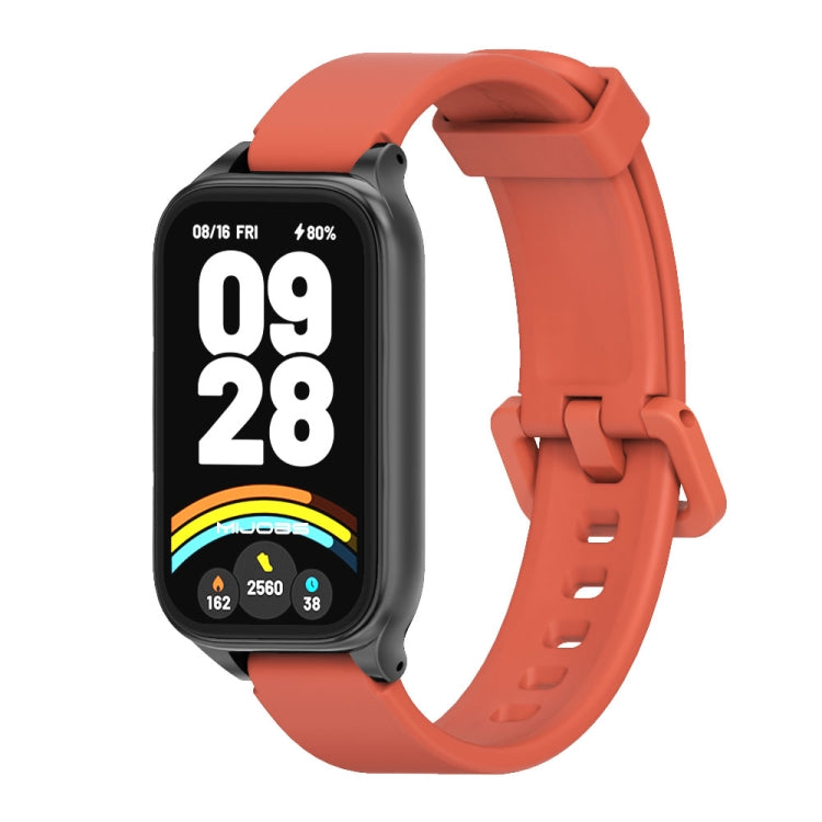 For Xiaomi Smart Band 9 Active / Redmi Band 3 Mijobs Metal Shell Silicone Watch Band(Orange Black) - free shipping - PMc TechLife - Order now!