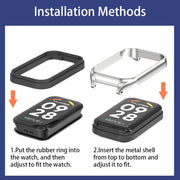 For Xiaomi Smart Band 9 Active / Redmi Band 3 Mijobs Metal Shell Silicone Watch Band(Black Silver)