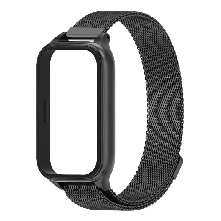 For Xiaomi Smart Band 9 Active / Redmi Band 3 Mijobs Metal Shell Milan Magnetic Watch Band(Black) - Watch Bands by MIJOBS | Online Shopping South Africa | PMc TechLife | Buy Now Pay Later Mobicred