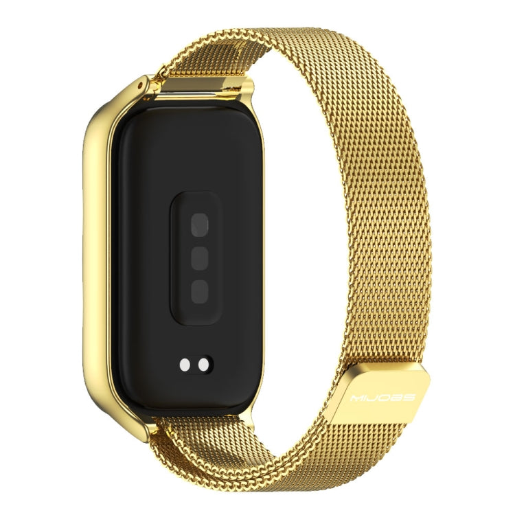 For Xiaomi Smart Band 9 Active / Redmi Band 3 Mijobs Metal Shell Milan Magnetic Watch Band(Gold)